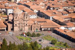 La Compania at Plaza de Armas in Cuzco Aerial view of La Compania at Plaza de Armas in Cuzco