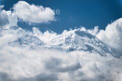Huascaran in the clouds, Huaraz, Peru Huascaran in the clouds, Huaraz, Peru. Mountain with eternal snow taken at Yungay