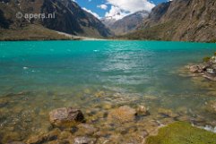 Laguna Llanganuco Laguna Llanganuco and snow-peaked Yanaphaqcha