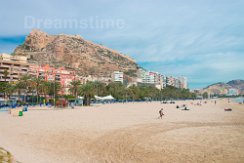 Beach of Alicante Beach of Alicante and the Castle of Data Barbara