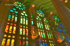 Windows in La Sagrada Familia Colorful light of windows of La Sagrada Familia, Barcelona