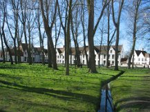 Beguinage in Bruges White houses of Beguinage in Bruges, Belgium