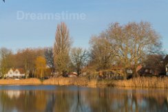 Pond Tuindorpbad in center of Hengelo Pond Tuindorpbad in center of Hengelo, the Netherlands