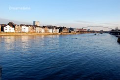 Maastricht along the river View of the riverside of the city of Maastricht