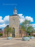 Saint Pancratius Basilica in Tubbergen, the Netherlands Saint Pancratius Basilica in Tubbergen, the Netherlands with blue sky and clouds