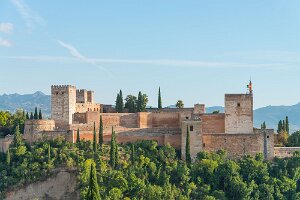 Alcazaba, Alhambra, Granada Alcazaba during sunset, Alhambra, Granada, Andalusia, Spain