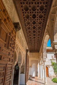 Decoration of patio of the irrigation ditch of Generalife, Alhambra Decoration of patio of Generalife, Alhambra, Granada, Andalusia, Spain