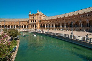 Main building at Spain Square, Plaza de Espana, in Sevilla Main building at Spain Square, Plaza de Espana, in Sevilla, Andalusia, Spain