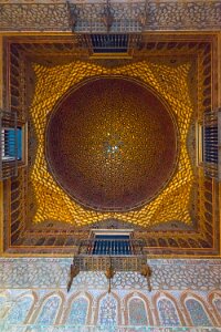 Decoration ceiling Royal Alcazar of Sevilla Decoration ceiling Royal Alcazar of Sevilla, Andalusia, Spain