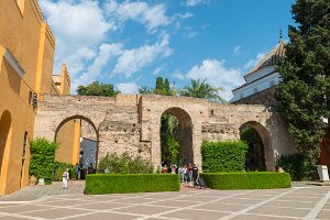 Old wall Royal Alcazar of Sevilla Old wall Royal Alcazar of Sevilla, Andalusia, Spain